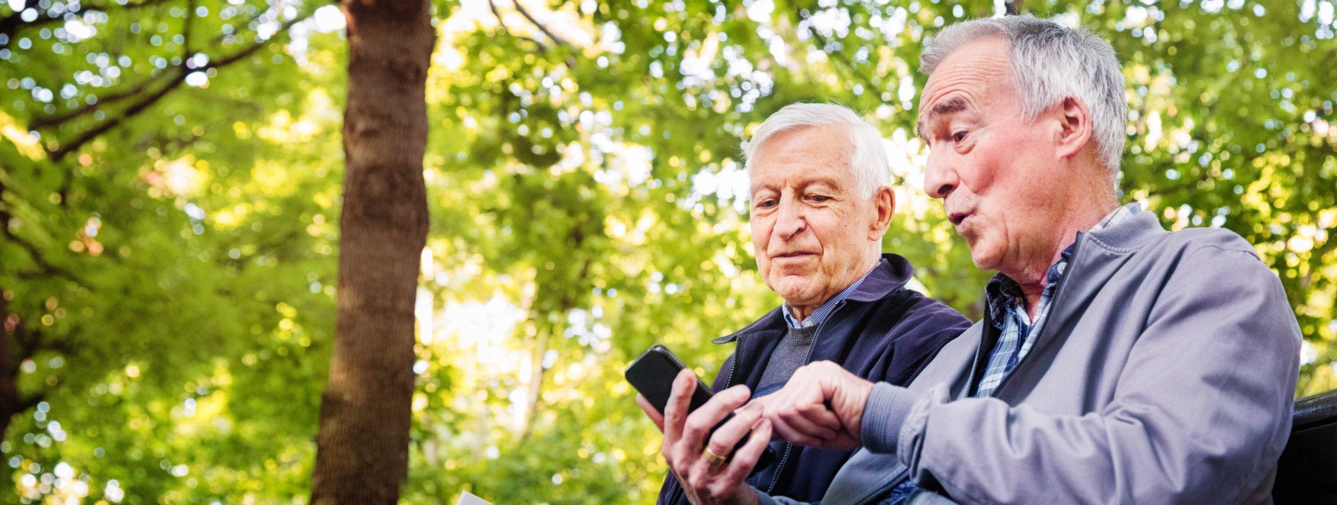Senior Men Looking At Phone